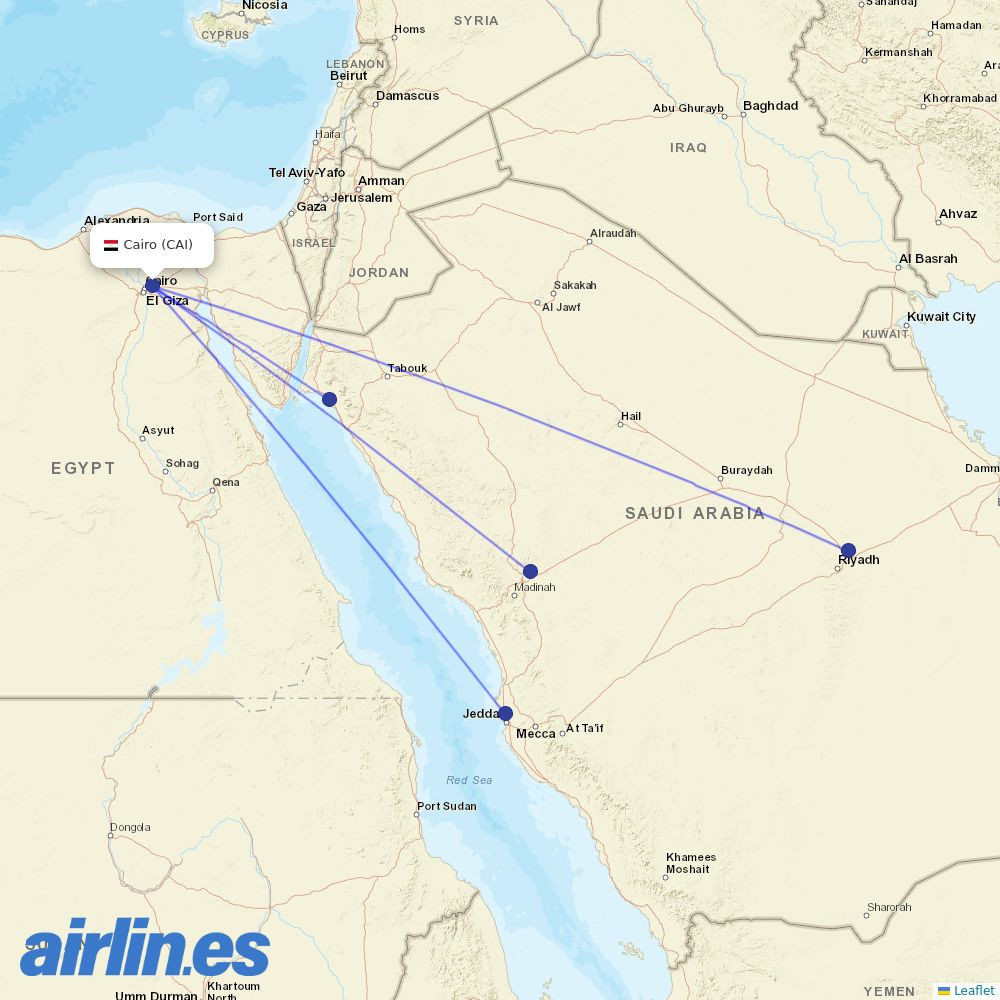 Saudia at CAI route map