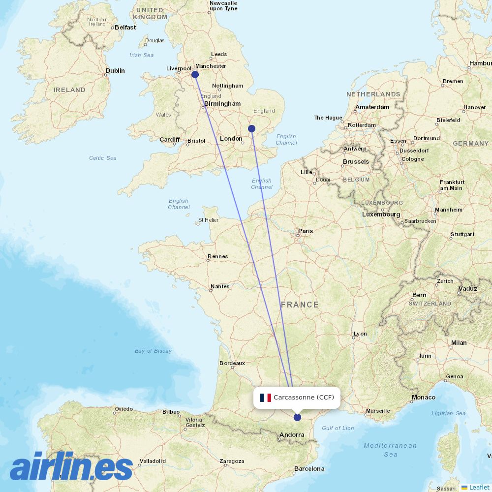 Ryanair UK from Salvaza destination map