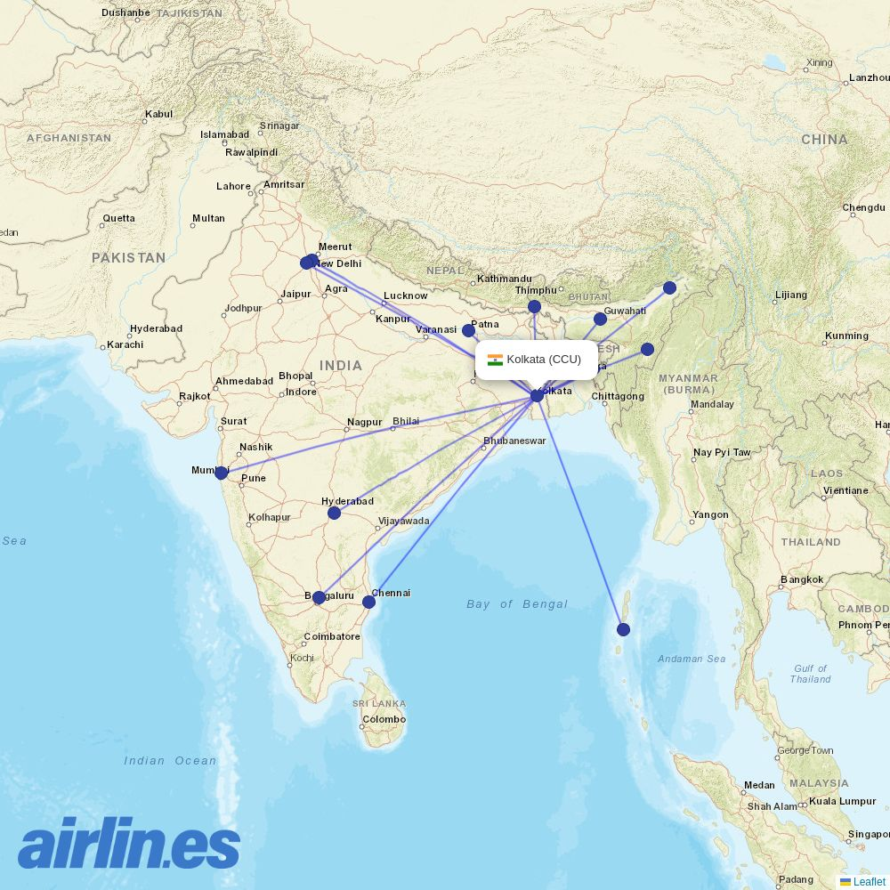 Air India Express at CCU route map