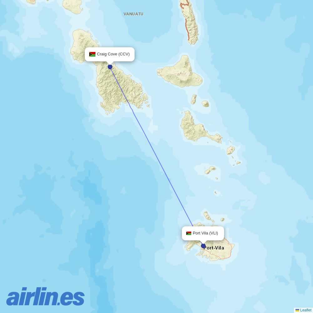 Air Vanuatu at CCV route map