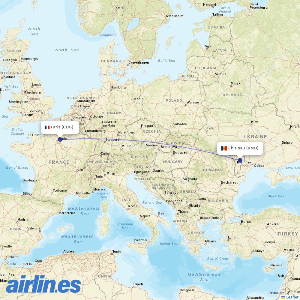 Fly One at CDG route map
