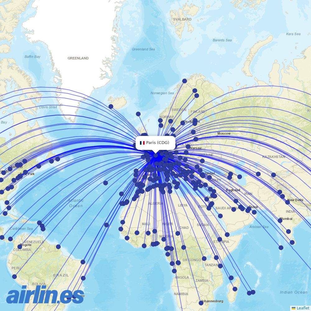 ITA Airways at CDG route map