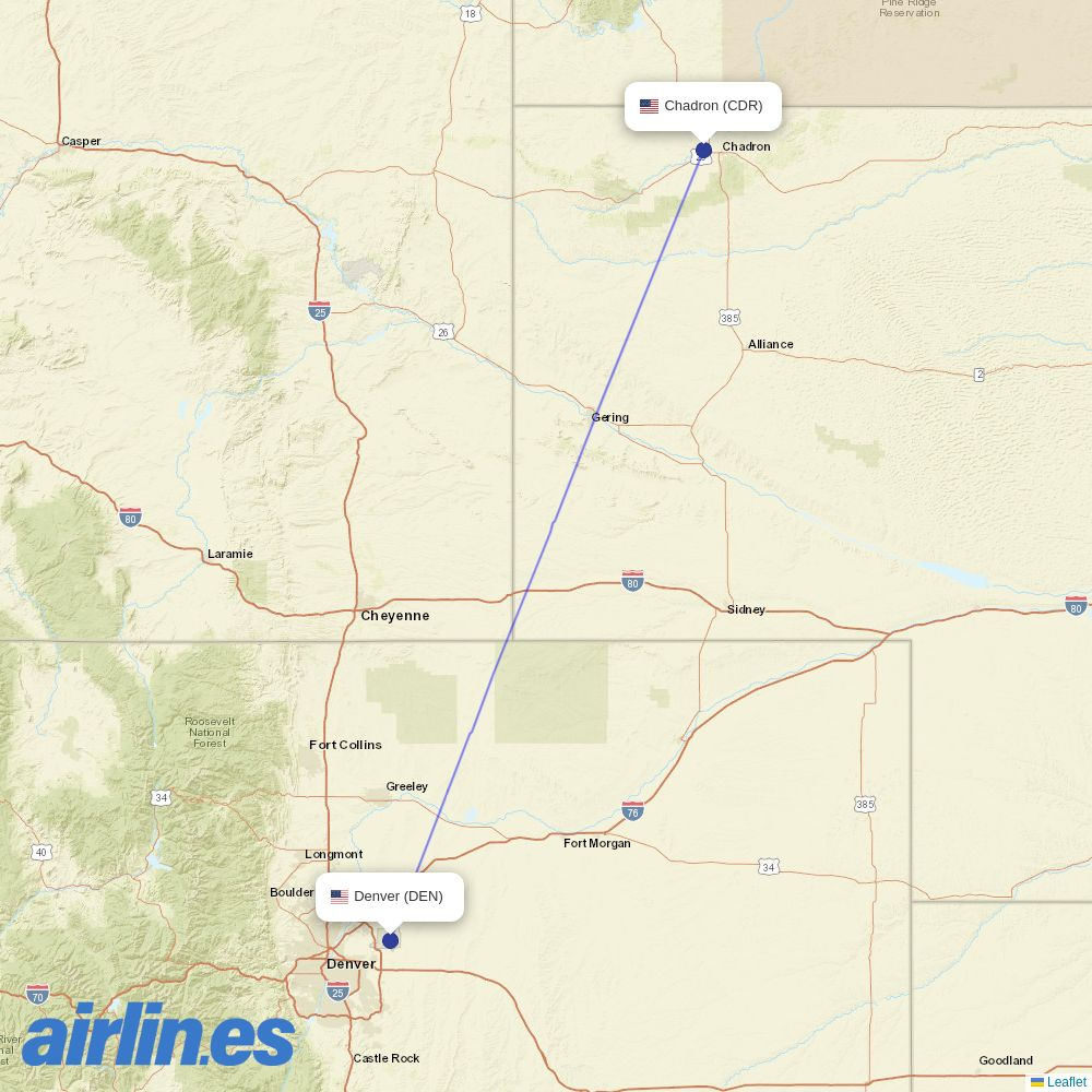 Key Lime Air at CDR route map