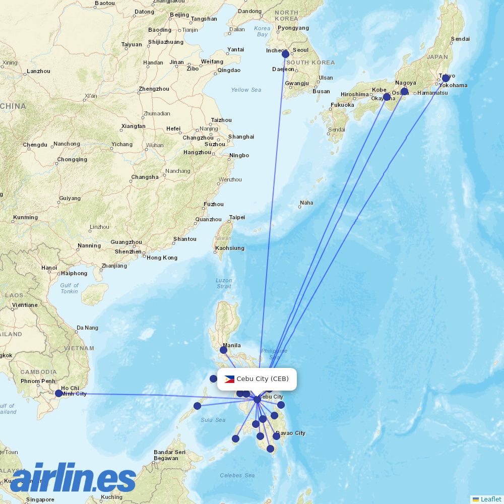 PAL at CEB route map
