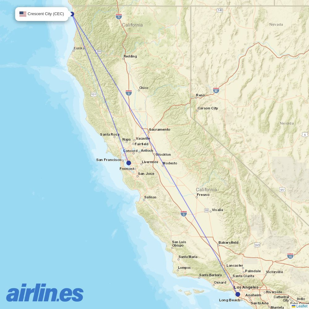 Advanced Air at CEC route map