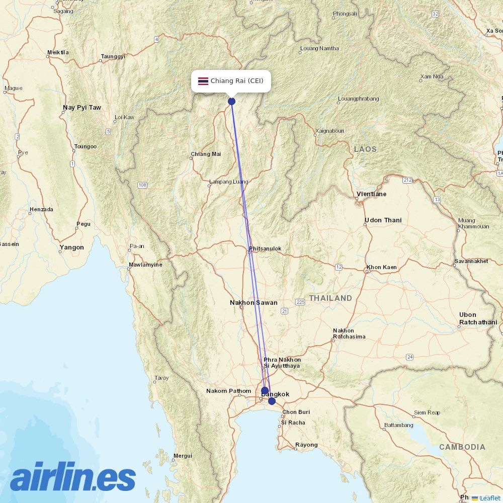 Thai AirAsia at CEI route map
