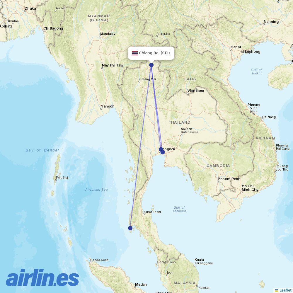Vietjet Thailand at CEI route map