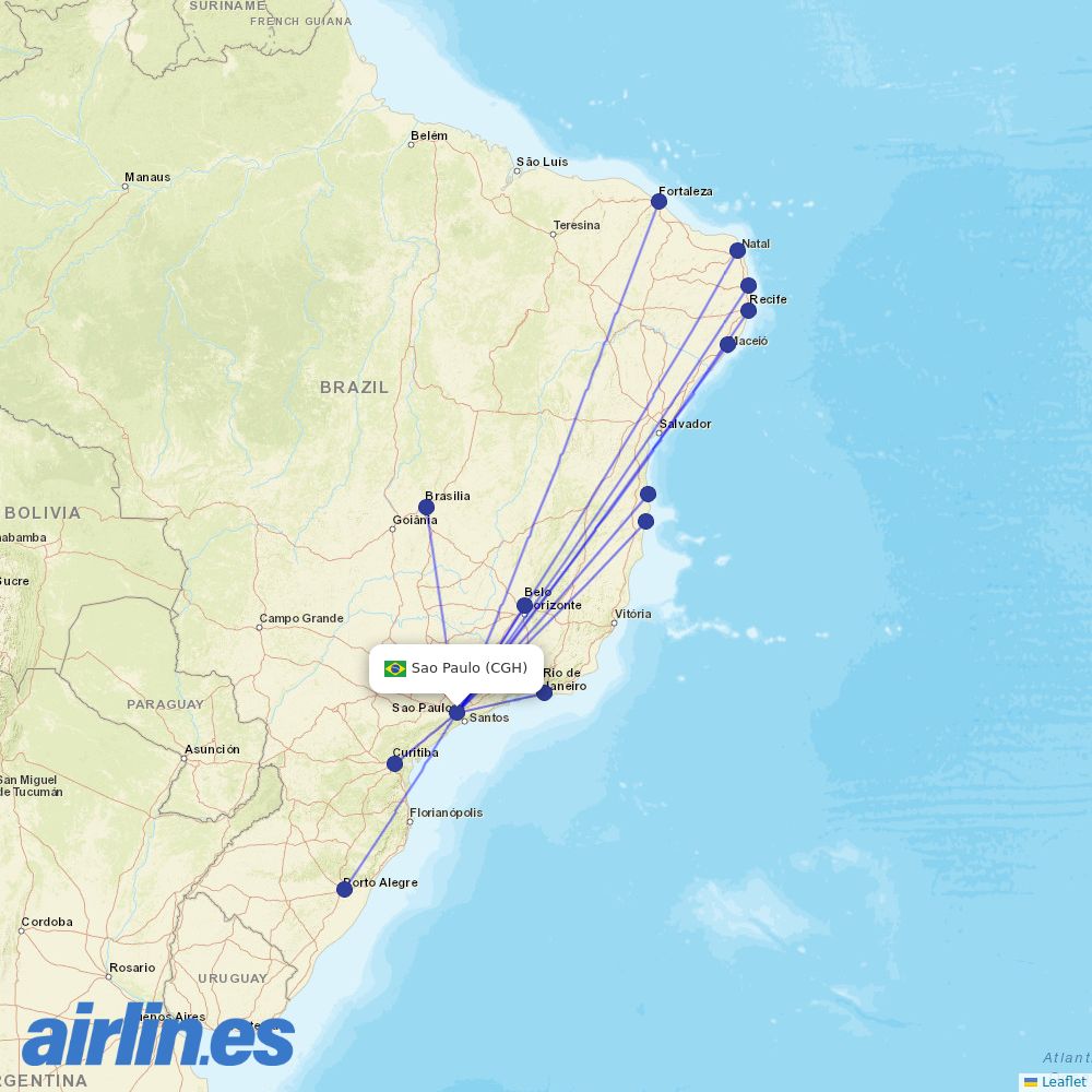Azul at CGH route map