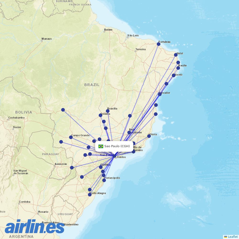 Gol at CGH route map