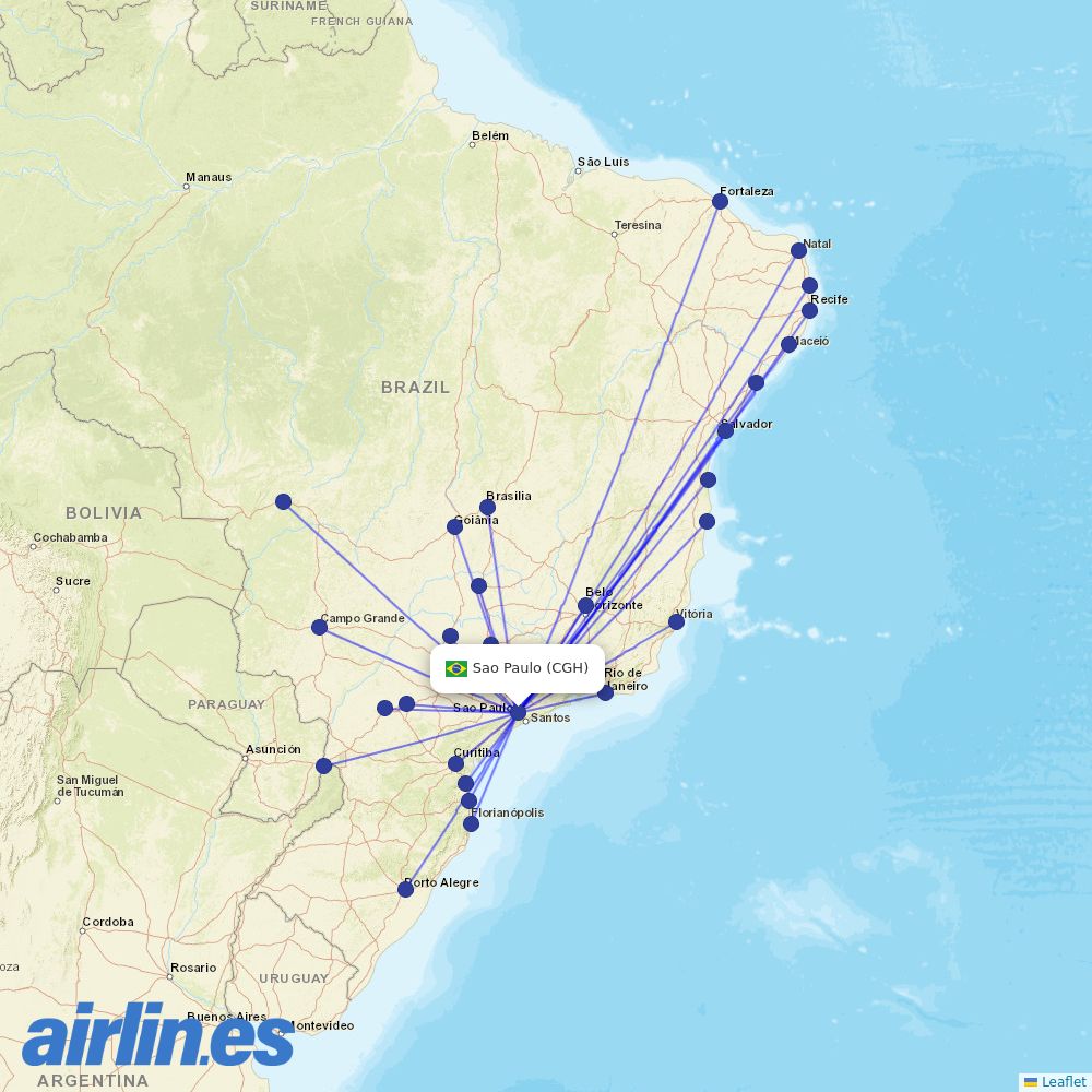 LATAM at CGH route map