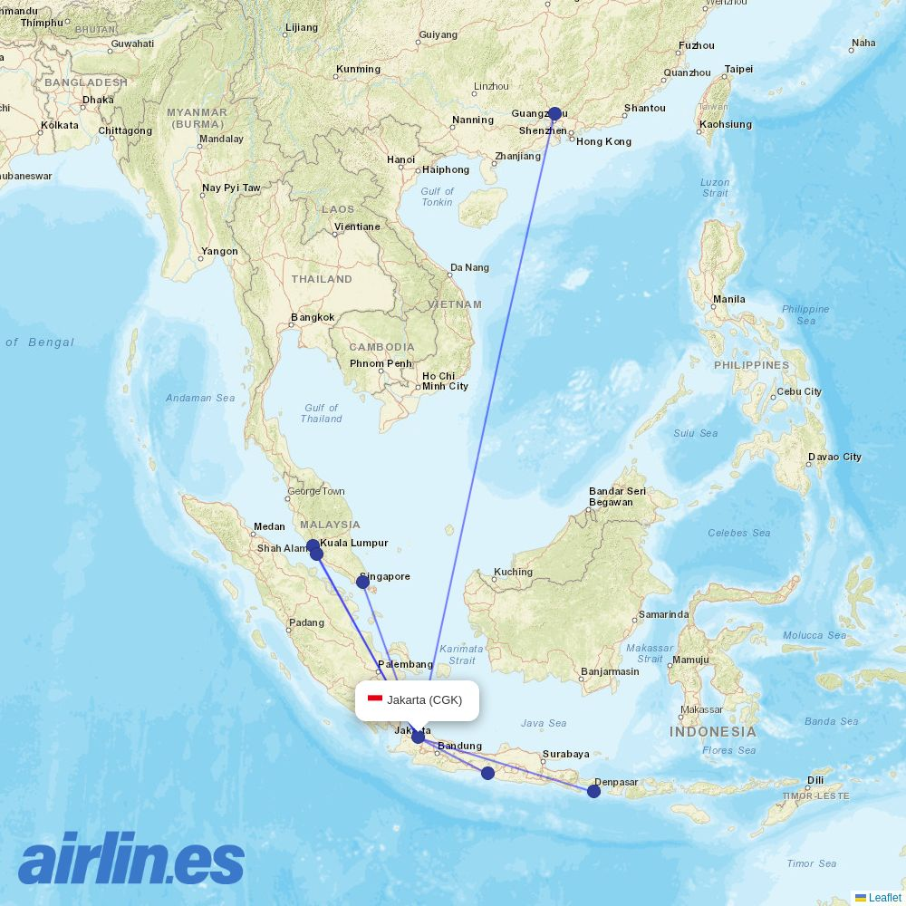 TransNusa at CGK route map