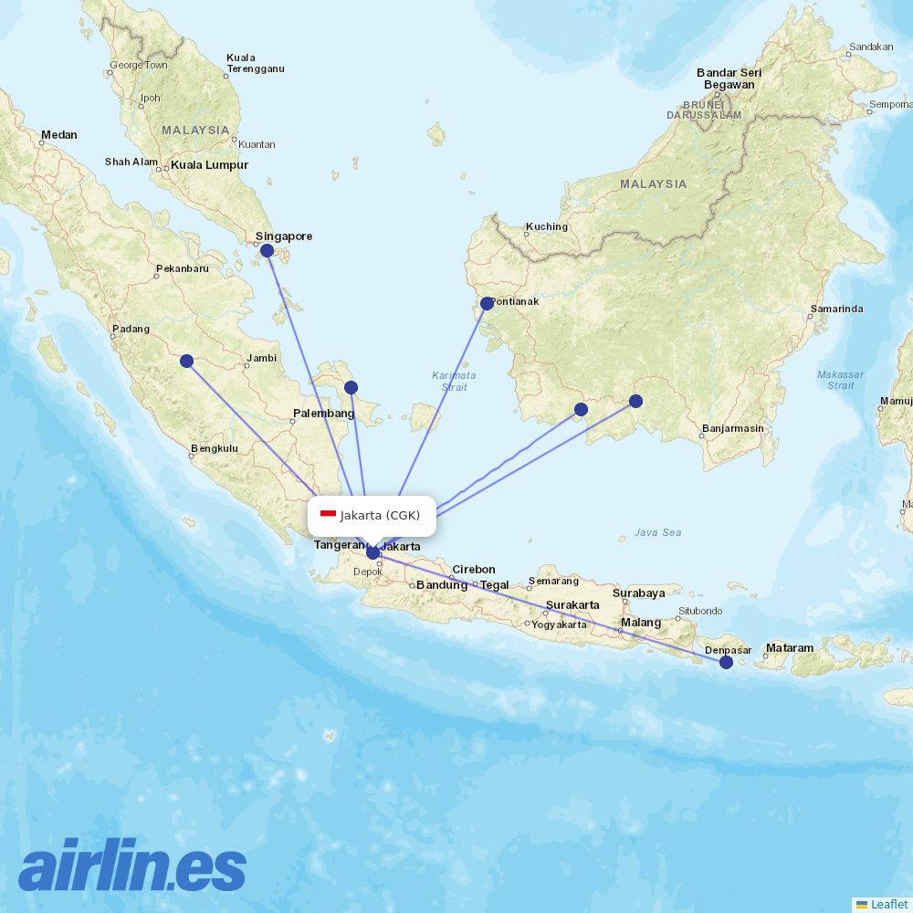 Nam Air at CGK route map