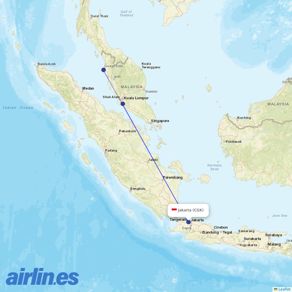 Batik Air at CGK route map