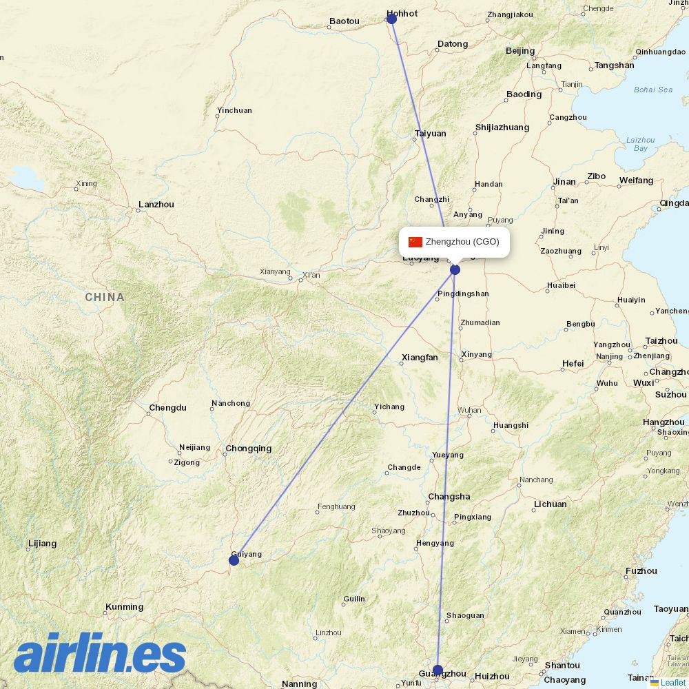 9 Air at CGO route map