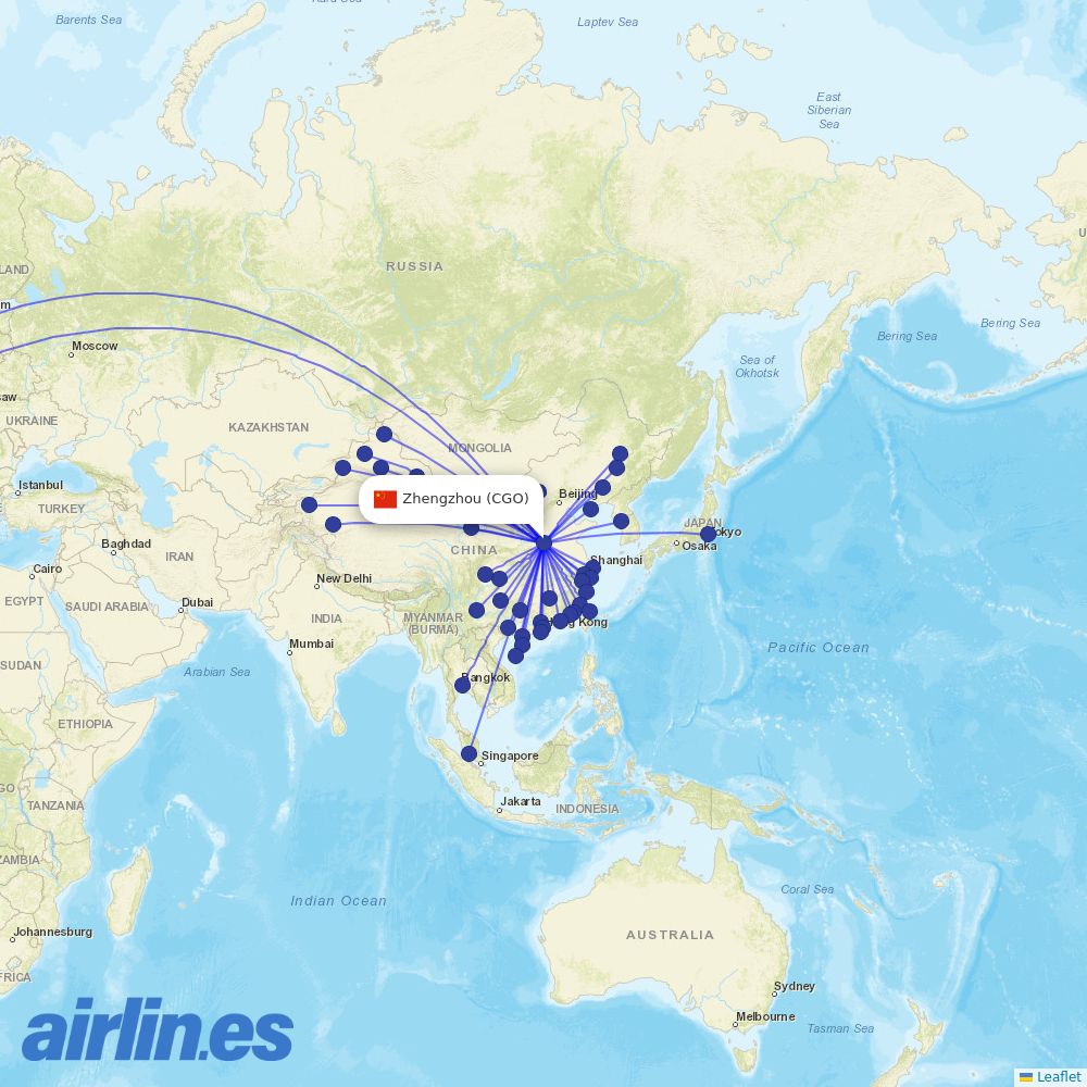 China Southern at CGO route map