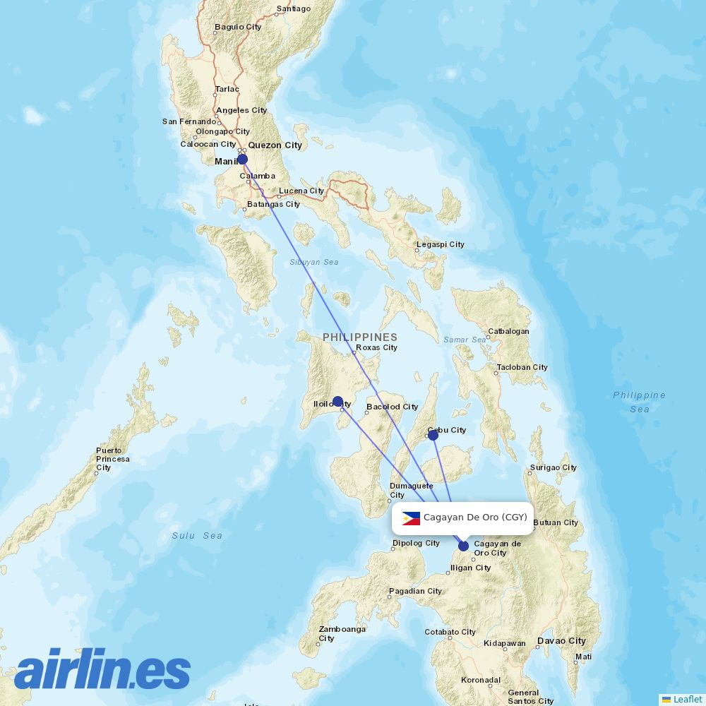 Cebu Pacific Air from Cagayan De Oro destination map
