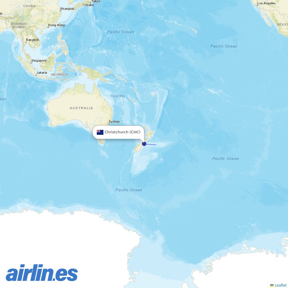 Air Chathams at CHC route map