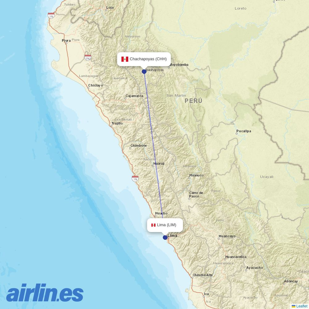 Atsa Airlines at CHH route map