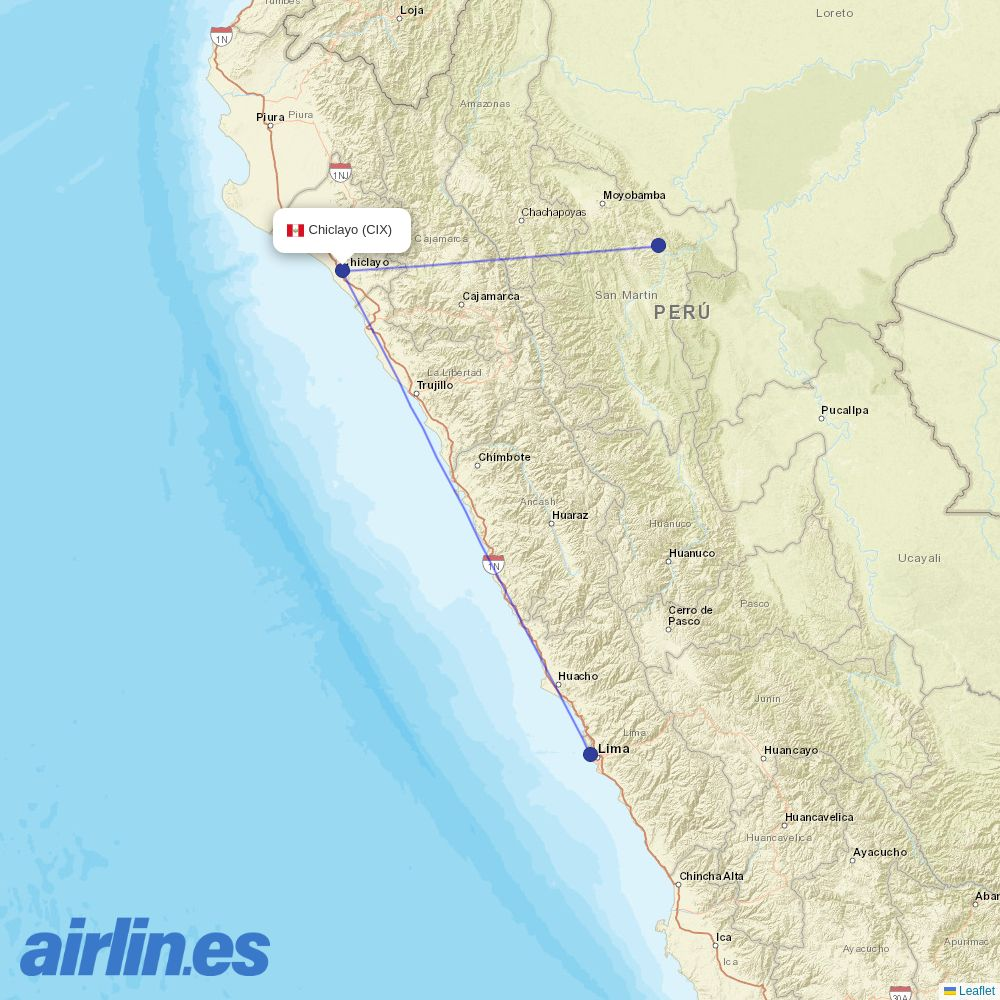 21 Air at CIX route map