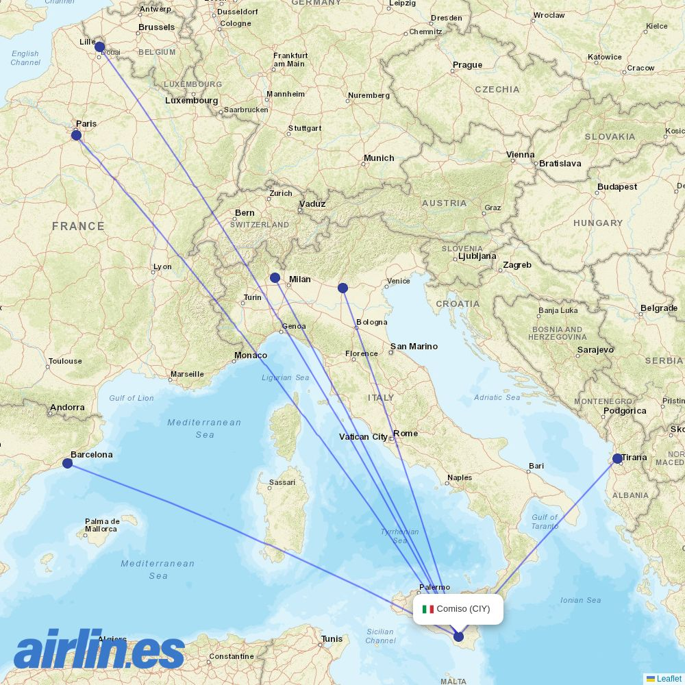 AeroItalia at CIY route map