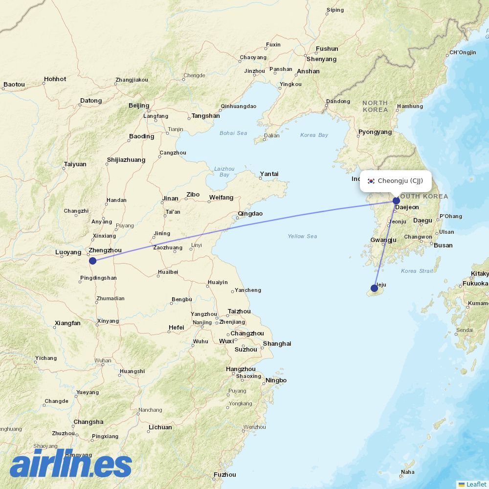 Jin Air at CJJ route map