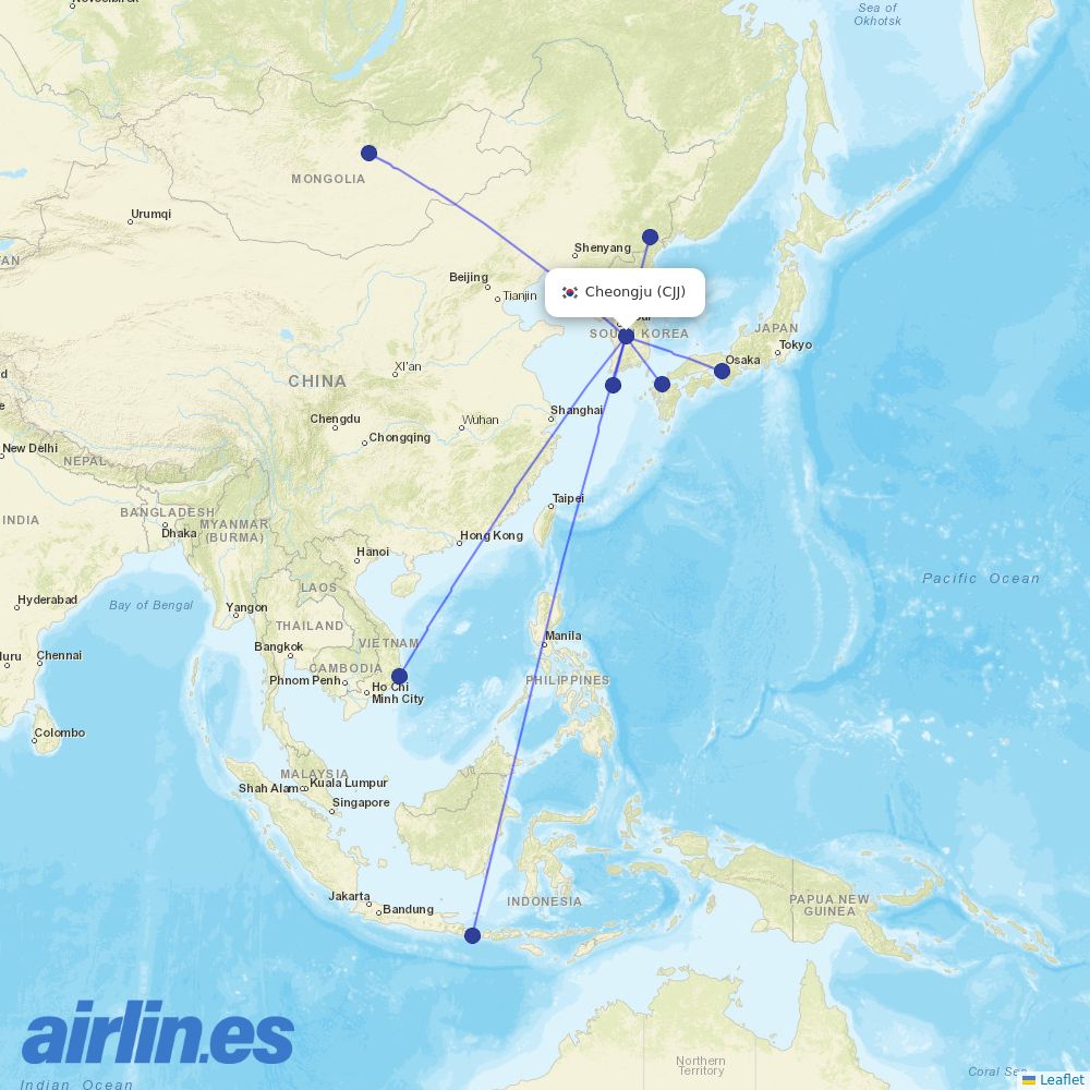 T´Way Air at CJJ route map
