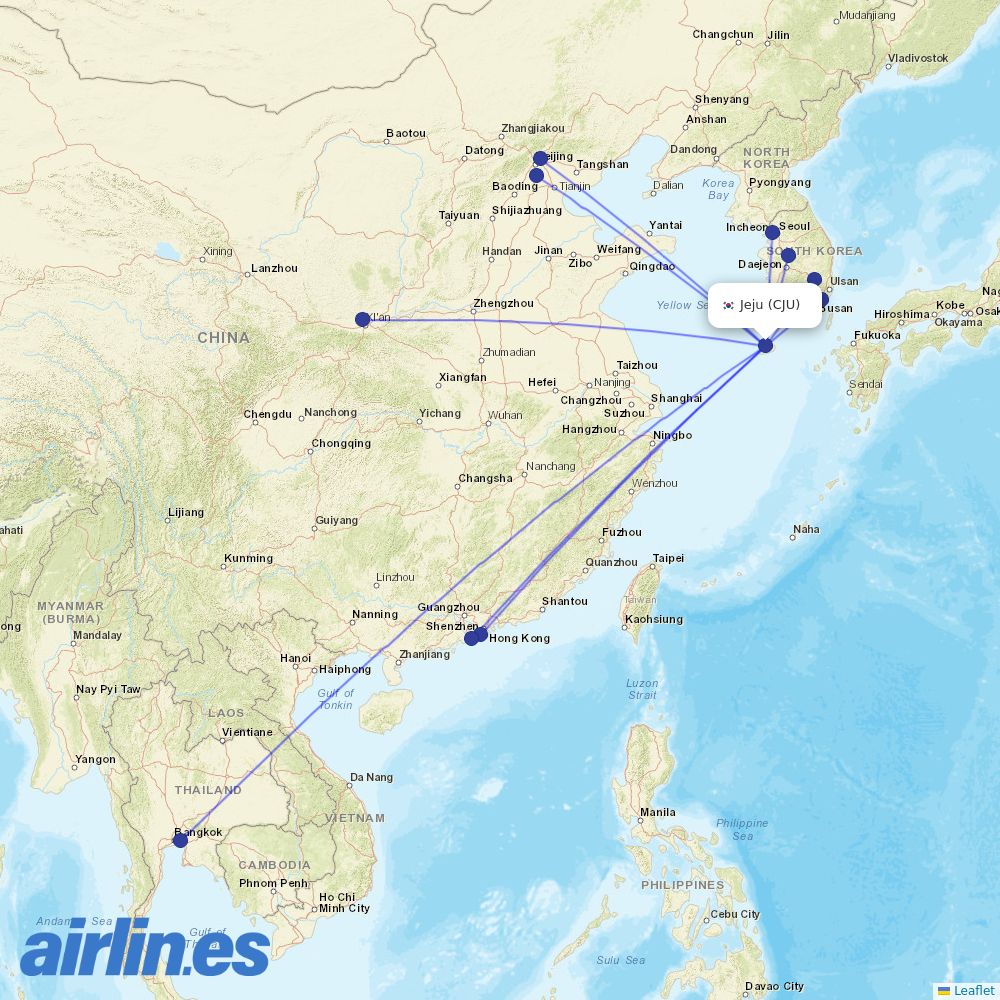 Jeju Air at CJU route map