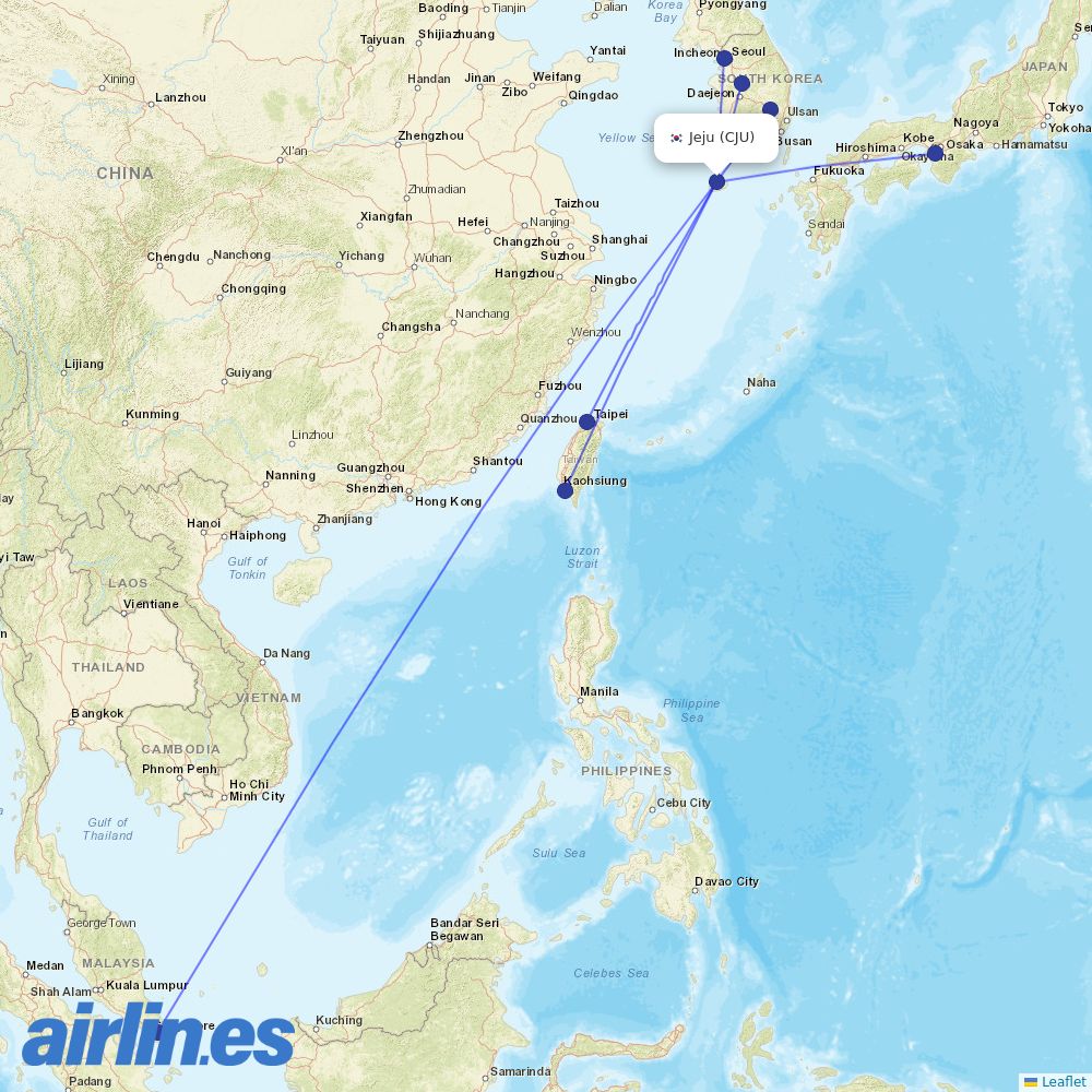 T´Way Air at CJU route map