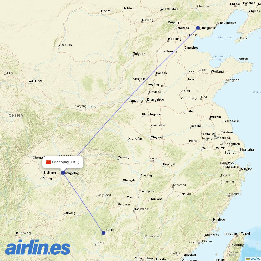 Air Guilin at CKG route map