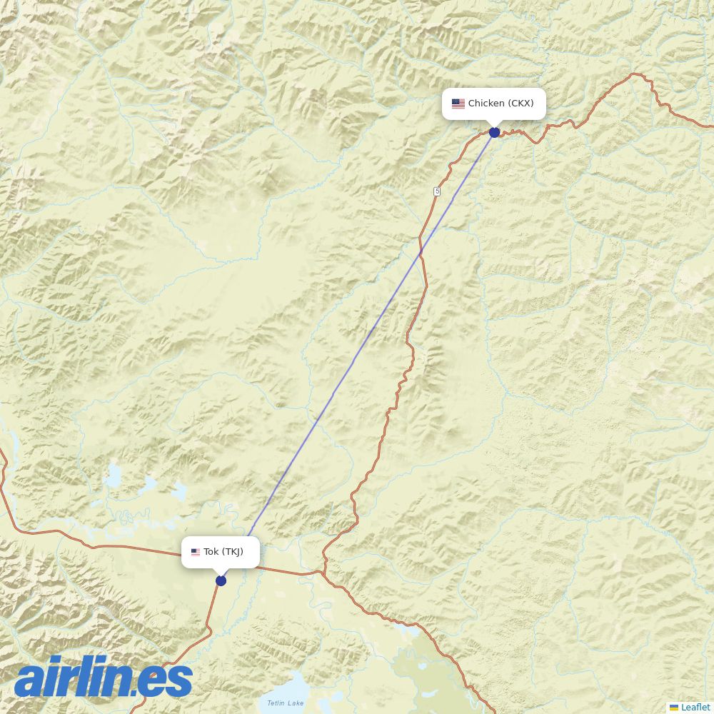 40-Mile Air at CKX route map