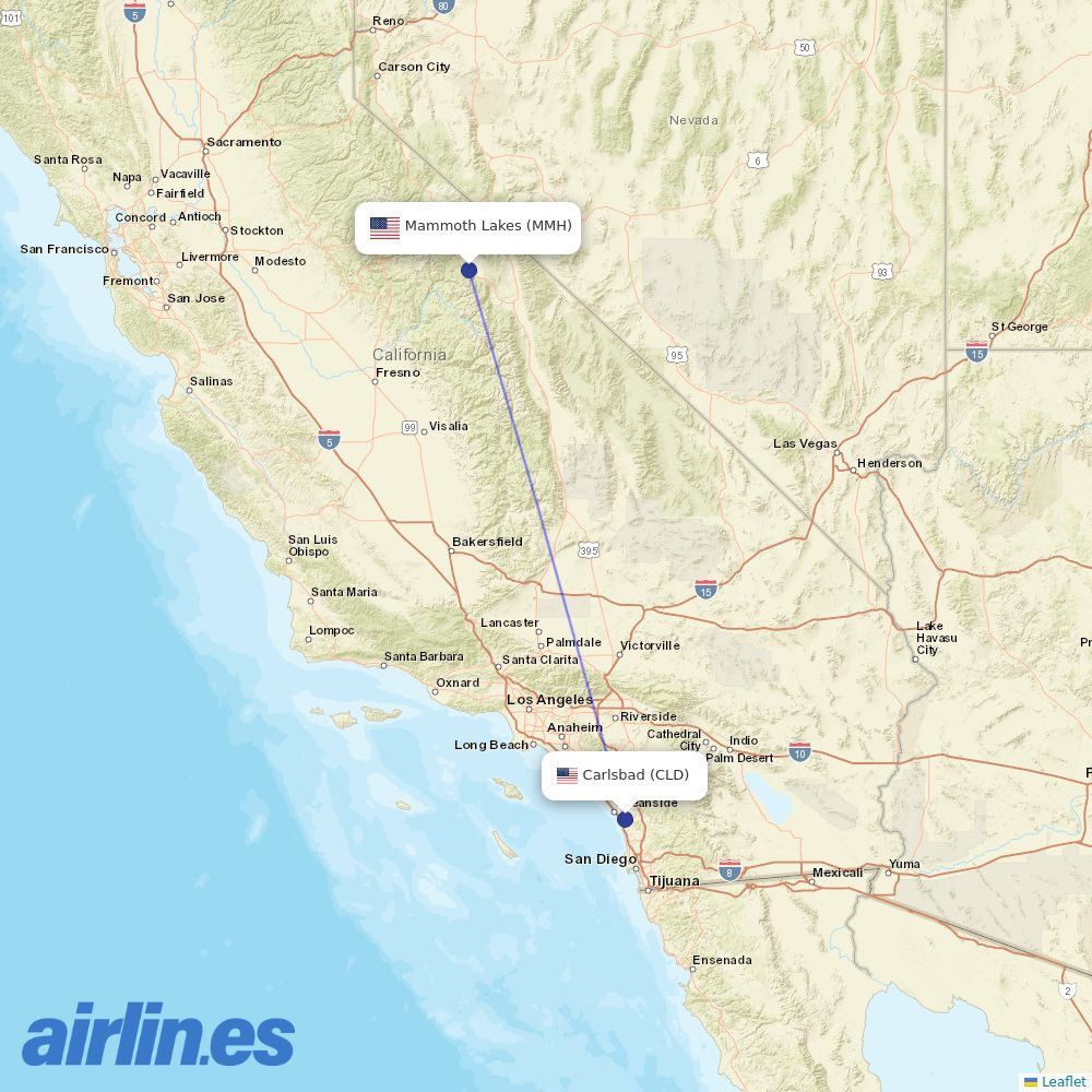 Advanced Air at CLD route map