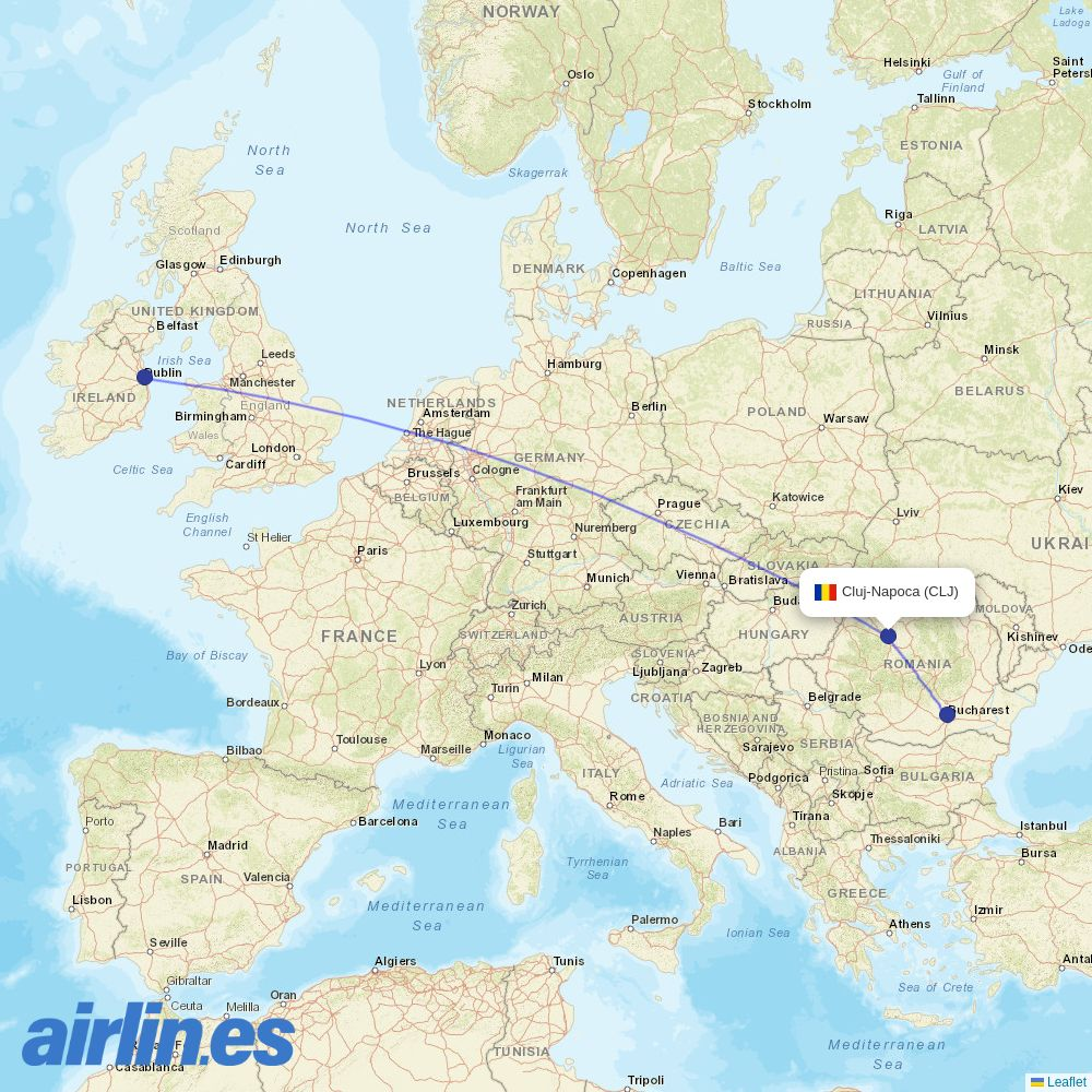 HiSky Europe at CLJ route map