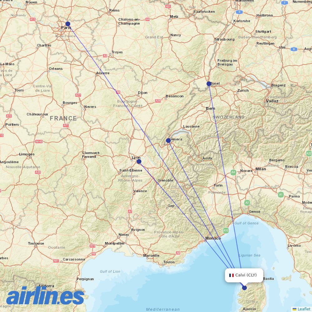easyJet from Saint Catherine destination map