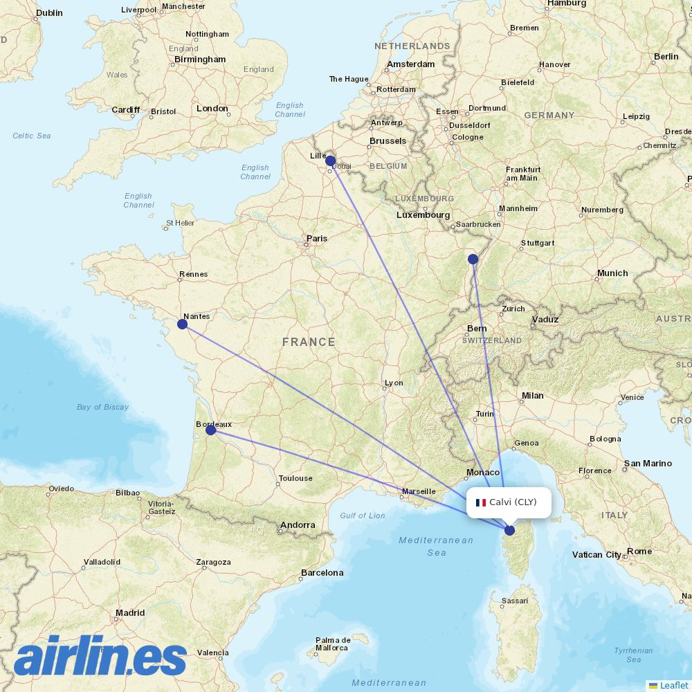 Volotea from Saint Catherine destination map