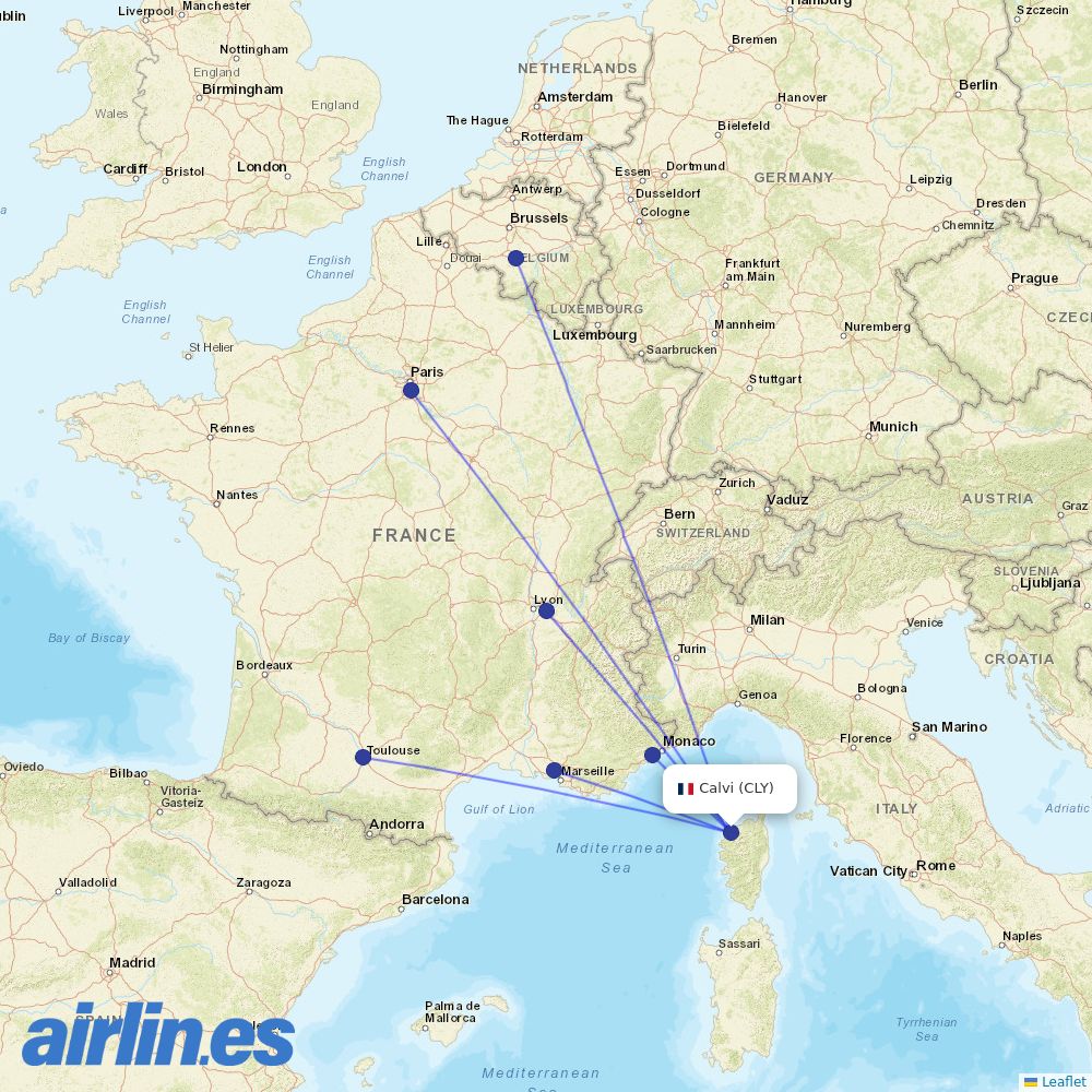 Air Corsica at CLY route map