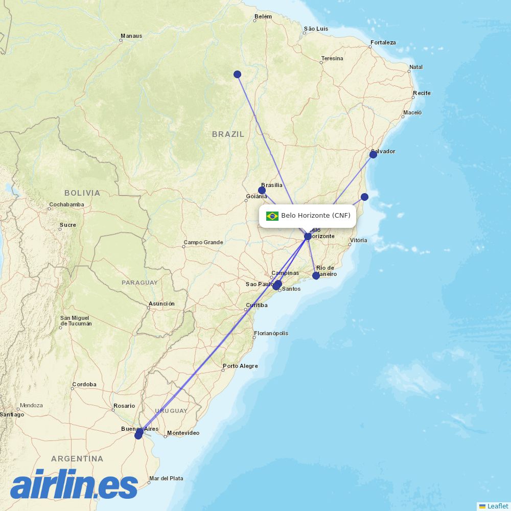 Gol at CNF route map