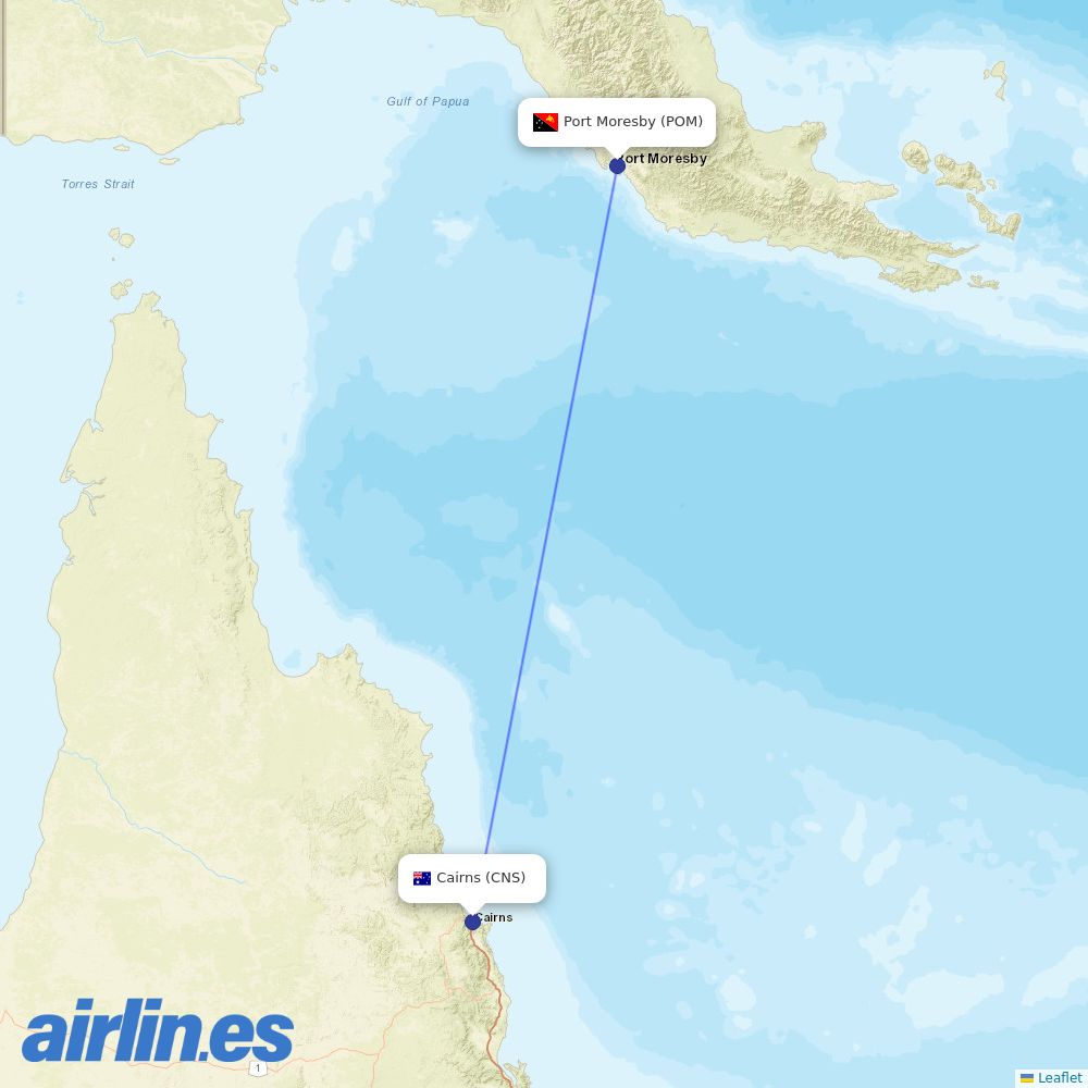 Air Niugini at CNS route map