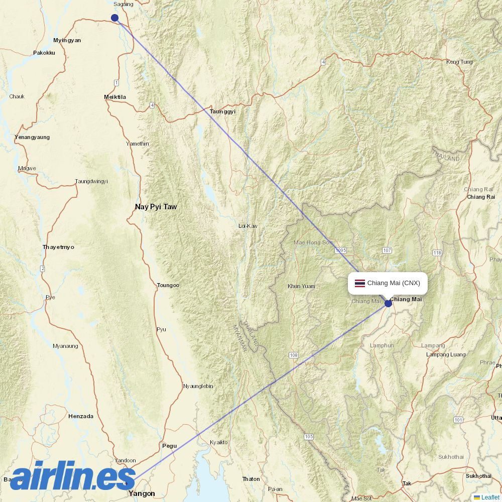 MAI at CNX route map