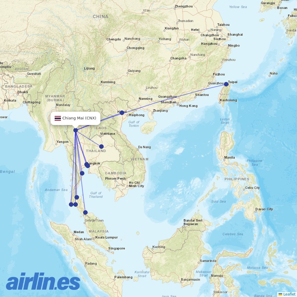 Thai AirAsia at CNX route map