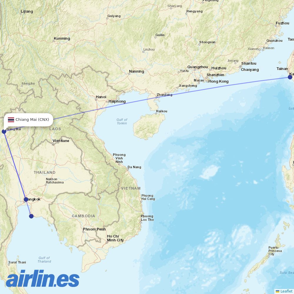 Thai Lion Air at CNX route map
