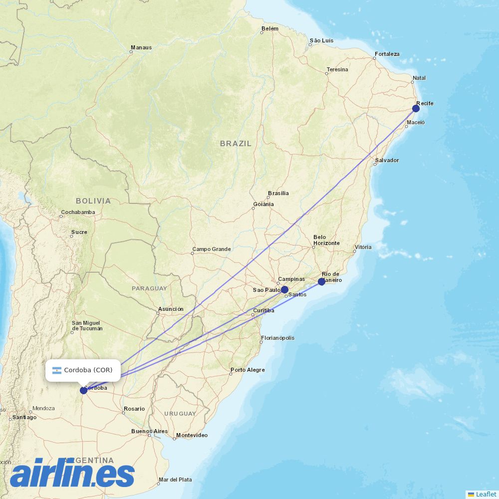 Gol from Ambrosio L V Taravella destination map