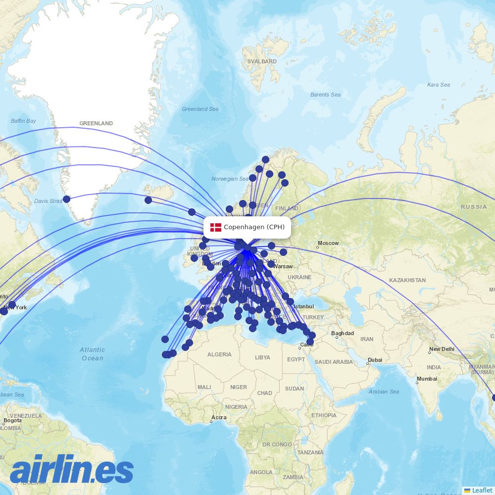SAS at CPH route map