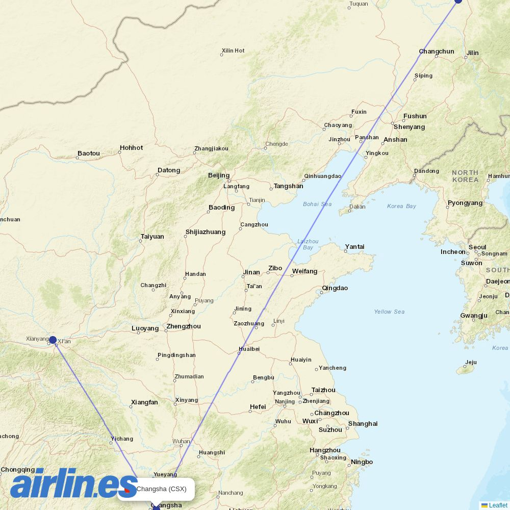 Air Changan at CSX route map