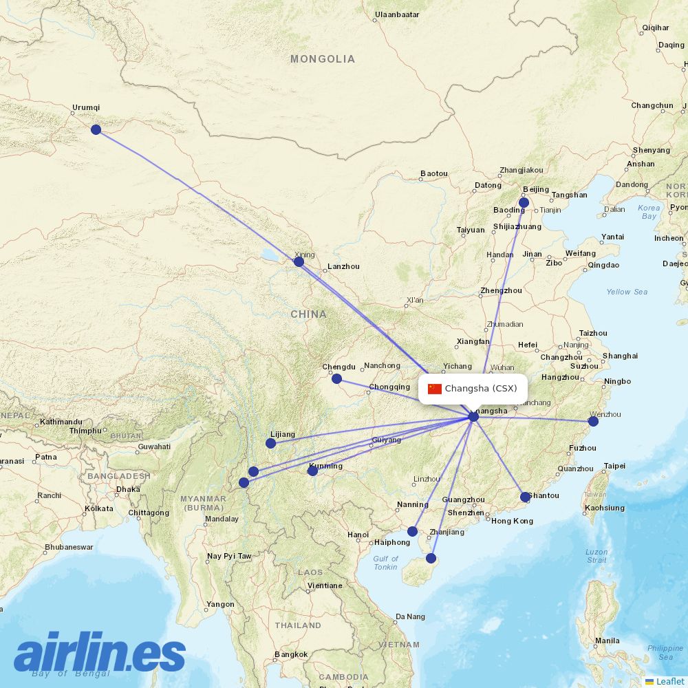 Air Travel at CSX route map