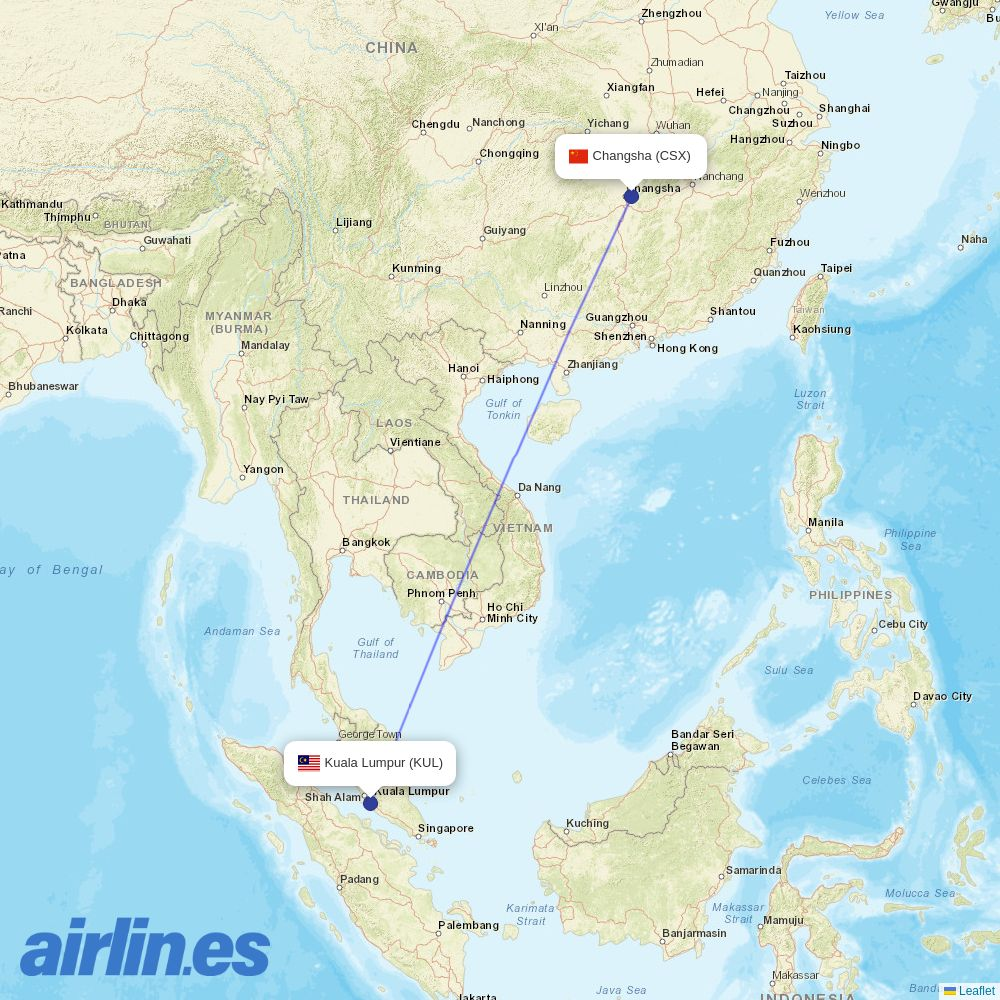 AirAsia X at CSX route map