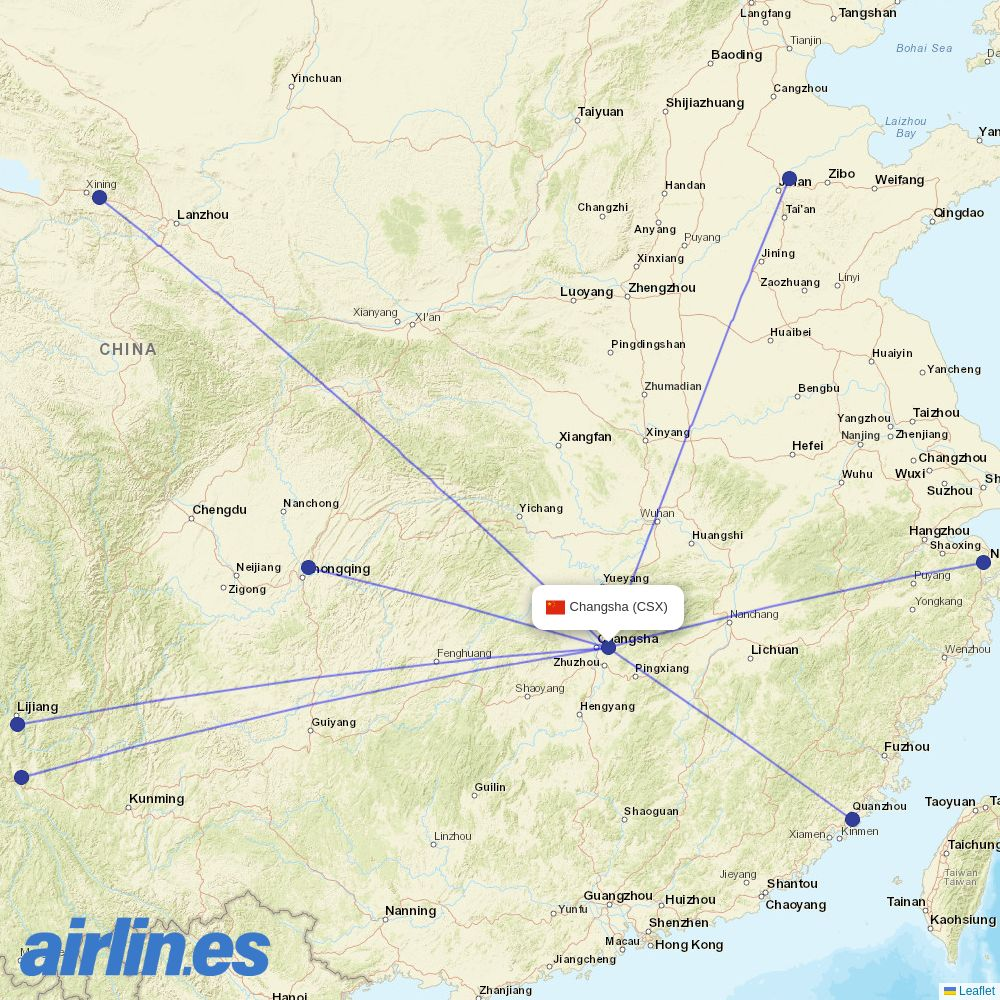 West Air (China) at CSX route map