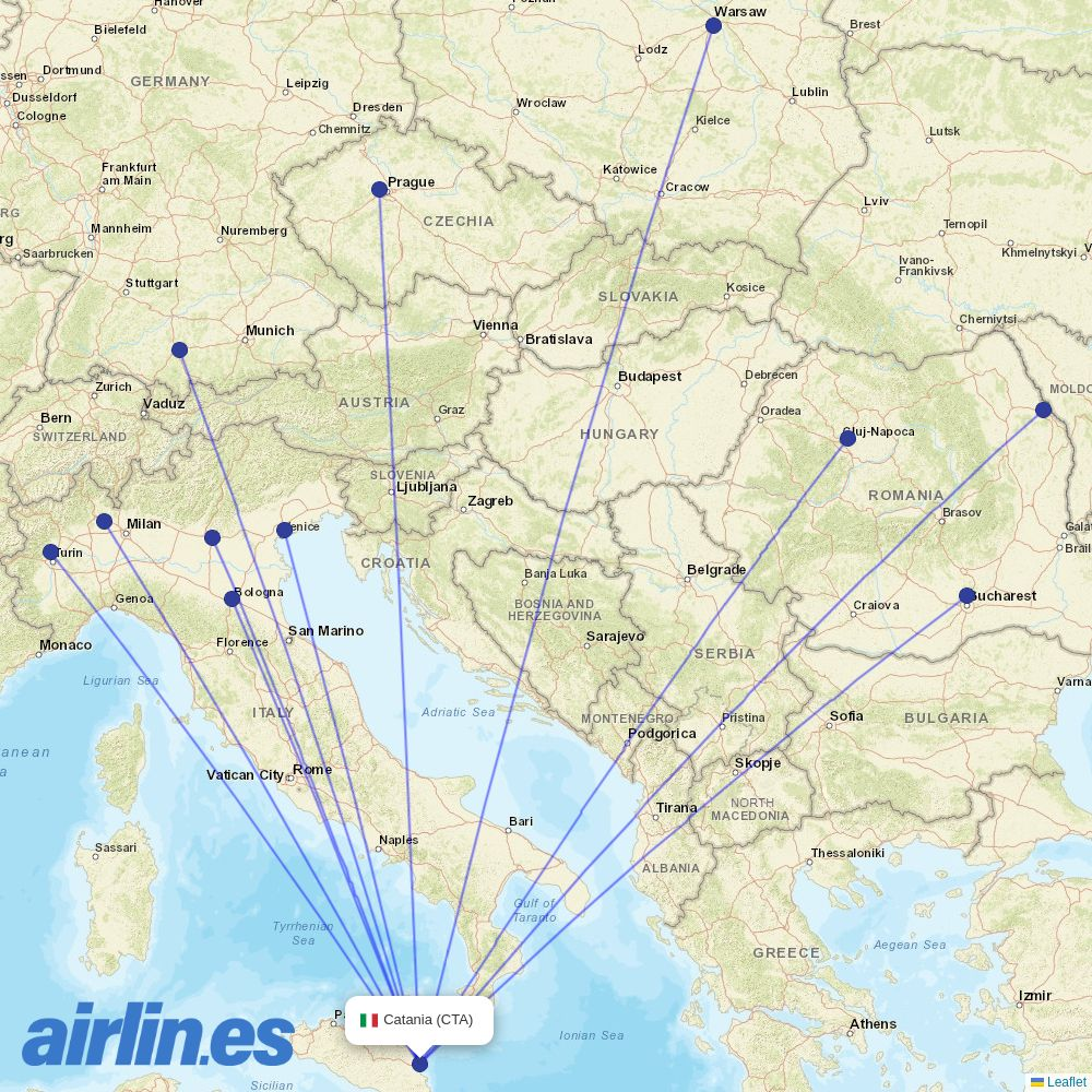 Wizz Air Malta at CTA route map
