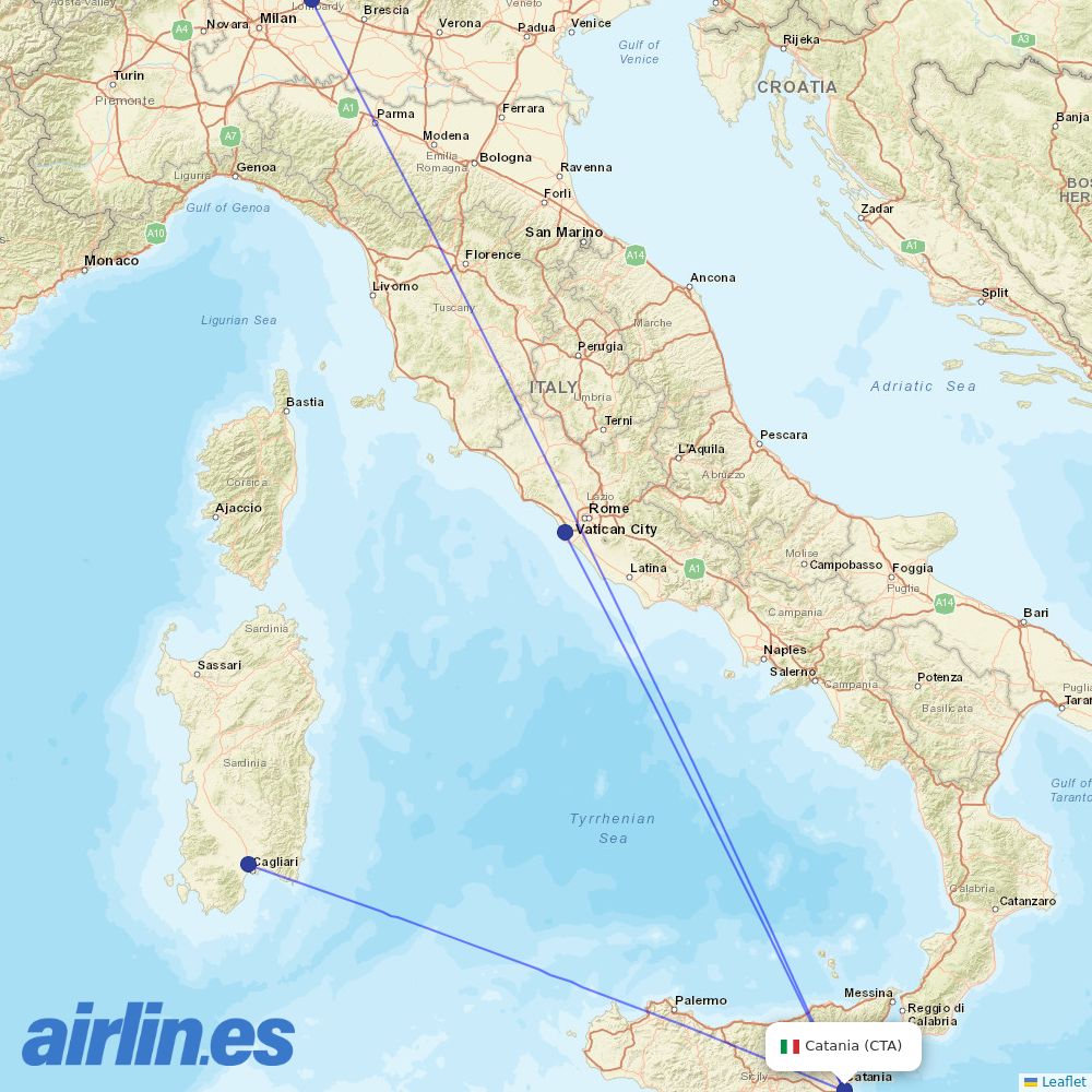 AeroItalia at CTA route map
