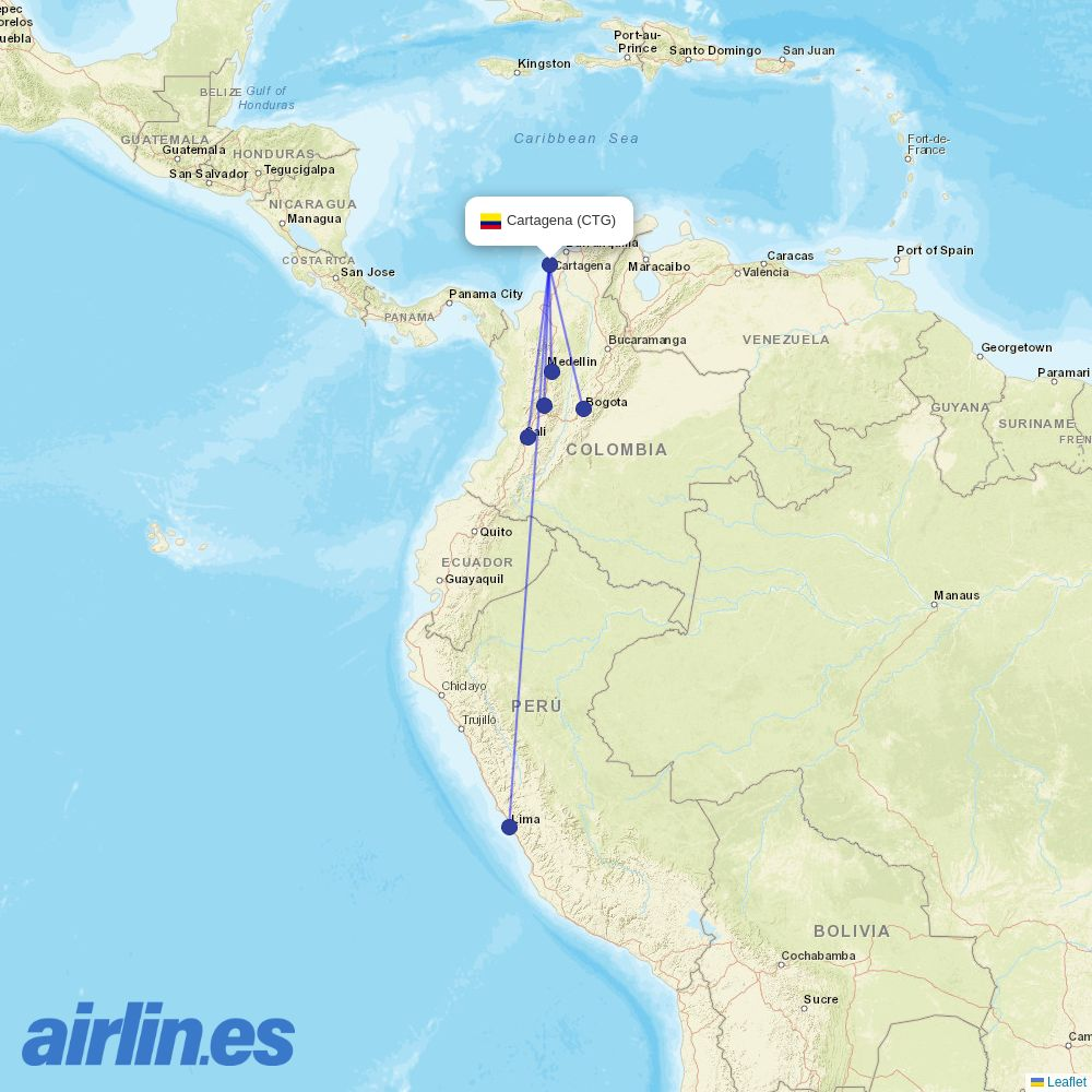 JetSMART at CTG route map