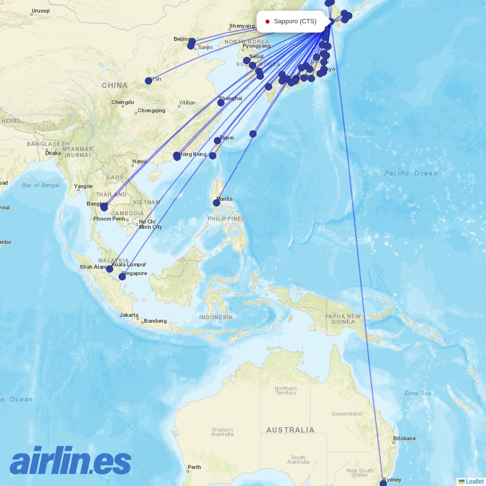 Greater Bay Airlines at CTS route map
